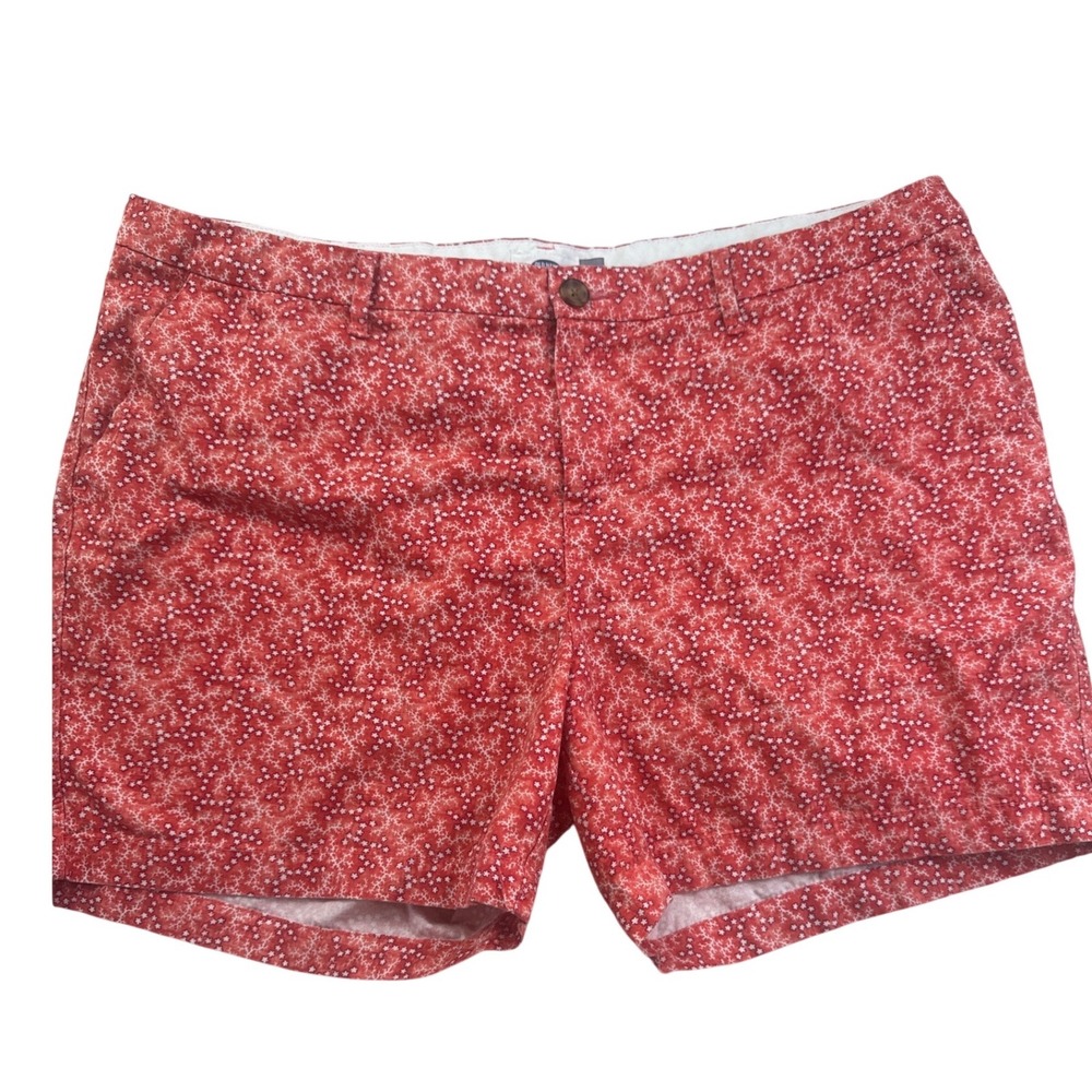 Old Navy Everyday Shorts Womens 16 Red‎ White Star Print Cotton 5 Inch Inseam